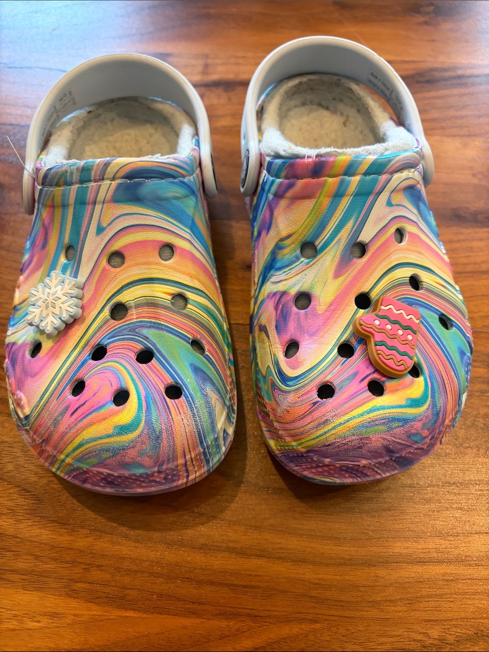 Rainbow Fleece Lined Crocs